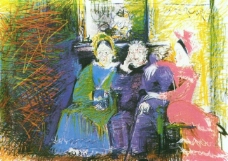 1962 Portrait de famille西班牙画家巴勃罗毕加索抽象油画人物人体油画装饰画