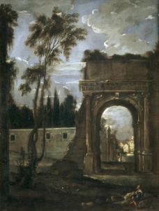 Martinez del Mazo, Juan Bautista - El Arco de Tito en Roma, 1657大师画家古典画古典建筑古典景物装饰画油画