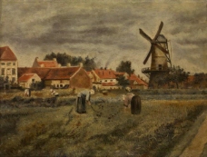 Henri De Braeckeleer - Potato harvest大师画家古典画古典建筑古典景物装饰画油画