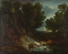 Thomas Gainsborough - The Watering Place大师画家古典画古典建筑古典景物装饰画油画