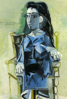 1964 Jacqueline assise avec son chat西班牙画家巴勃罗毕加索抽象油画人物人体油画装饰画