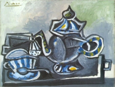 1953 Th淇板e et tasse西班牙画家巴勃罗毕加索抽象油画人物人体油画装饰画