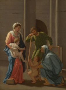 After Nicolas Poussin - The Holy Family with Saints Elizabeth and John法国画家尼古拉斯普桑Nicolas Poussin古典主义油