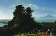 Claude Lorrain - The Sermon on the Mount, c. 1656大师画家古典画古典建筑古典景物装饰画油画