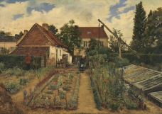 Henri De Braekeleer - Flower garden大师画家古典画古典建筑古典景物装饰画油画