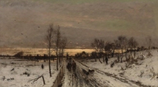 Ludwig Munthe - Winter landscape大师画家古典画古典建筑古典景物装饰画油画