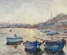 Yvonne Canu - Harbor Sunset法国画家Yvonne Canu印象派风景水景自然油画装饰画