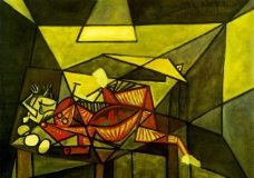 1942 Nature morte西班牙画家巴勃罗毕加索抽象油画人物人体油画装饰画