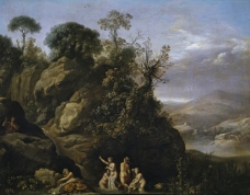 Poelenburch, Cornelis van - El bano de Diana, Ca. 1624大师画家古典画古典建筑古典景物装饰画油画