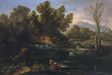 Giaquinto, Corrado - Paisaje con cascada, 1753-60大师画家古典画古典建筑古典景物装饰画油画