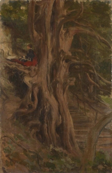 Lord Leighton - Trees at Cliveden, Frederic大师画家古典画古典建筑古典景物装饰画油画