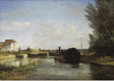 Stanislas Lepine - The Boats, 1869大师画家风景画静物油画建筑油画装饰画