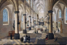 Francken III, Frans_ Neefs, Pieter I - Interior de una iglesia en Flandes大师画家古典画古典建筑古典景物装饰画油画
