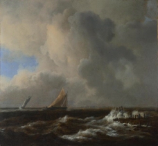 Jacob van Ruisdael - Vessels in a Fresh Breeze大师画家古典画古典建筑古典景物装饰画油画