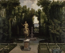 Anonymous - Vista de los jardines de la Casa de Campo con la estatua de Felipe III, Ca. 1634荷兰画家Anon