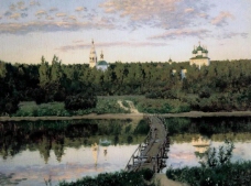 列维坦俄罗斯风景油画图片