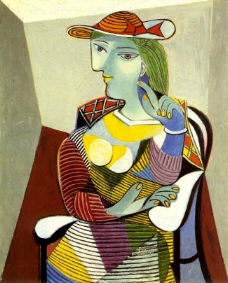人物画1937PortraitdeMarieTh淇藉e西班牙画家巴勃罗毕加索抽象油画人物人体油画装饰画
