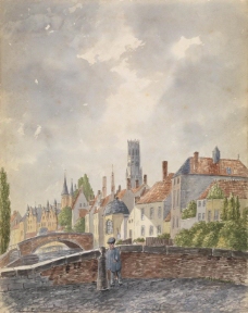 Auguste de Peellaert - Bruges 1西方经典大师油画家洛可可艺术古典建筑装饰画油画