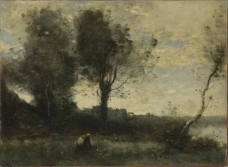 Jean-Baptiste-Camille Corot - The Wood Gatherer大师画家古典画古典建筑古典景物装饰画油画