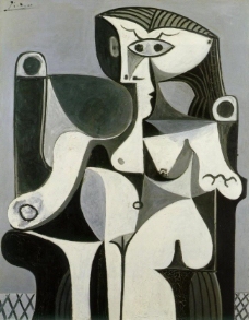 1962 Femme assise (Jacqueline)西班牙画家巴勃罗毕加索抽象油画人物人体油画装饰画