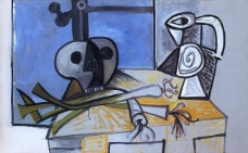 1945 Poireaux, cr鍍磂 et pichet 2西班牙画家巴勃罗毕加索抽象油画人物人体油画装饰画