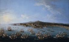 Joli, Antonio - Partida de Carlos de Borbon a Espana, vista desde el mar, 1759大师画家古典画古典建筑古典景物装饰画油画