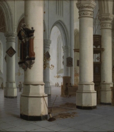 Hendrick Cornelisz Van Vliet - Interior of the Nieuwe Kerk , new Church, in Delft大师画家古典画古典建筑古典景物装饰画油