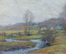 Robert William Vonnoh - Early Spring, Pleasant Valley, Lyme, Connecticut, 1916-17大师画家风景画静物油画建筑油画装饰画