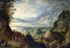 Momper, Joos de II - Paisaje de mar y montanas, Ca. 1620大师画家古典画古典建筑古典景物装饰画油画
