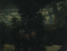 Th茅odore Rousseau - Moonlight - The Bathers大师画家古典画古典建筑古典景物装饰画油画