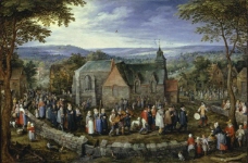 Brueghel the Elder, Jan - Country Wedding, Ca. 1612大师画家古典画古典建筑古典景物装饰画油画