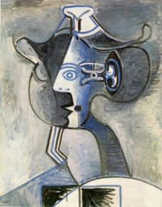 1962 Femme au chapeau 1西班牙画家巴勃罗毕加索抽象油画人物人体油画装饰画