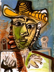 人物画1969Hommeaufauteuil2西班牙画家巴勃罗毕加索抽象油画人物人体油画装饰画