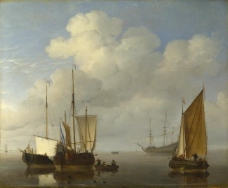 Willem van de Velde - Dutch Ships in a Calm大师画家古典画古典建筑古典景物装饰画油画