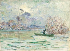 Claude Monet - The Winter, near Lavacourt, 1880.jpeg大师画家风景画静物油画建筑油画装饰画