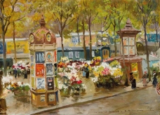 Carlo Brancaccio - Boulevard Corner at Paris, 1904大师画家风景画静物油画建筑油画装饰画
