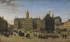 Gerrit Adriaensz Berckheyde - The Dam in Amsterdam大师画家古典画古典建筑古典景物装饰画油画