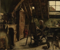 Charles Mertens - The studio of the painter大师画家古典画古典建筑古典景物装饰画油画