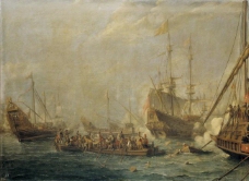 Eyck, Gaspar van - Combate naval entre turcos y malteses, 1649大师画家古典画古典建筑古典景物装饰画油画