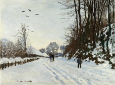 Claude Monet - The Road to the Farm Saint-Simeon in Winter, 1867.jpeg大师画家风景画静物油画建筑油画装饰画