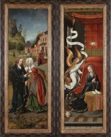 Anonieme Meester - Annunciation and Visitation西方高清宗教人物神话人物古典人物样式主义油画装饰画