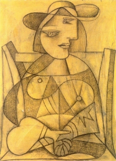 1938 Femme aux mains jointes西班牙画家巴勃罗毕加索抽象油画人物人体油画装饰画