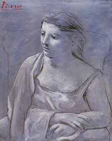 1922Femmeassisedansunfauteuil西班牙画家巴勃罗毕加索抽象油画人物人体油画装饰画