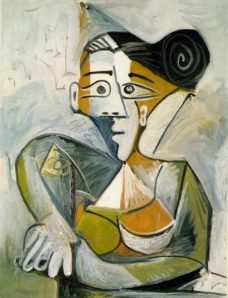 1962 Femme assise 1西班牙画家巴勃罗毕加索抽象油画人物人体油画装饰画