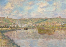 Claude Monet - Late Afrternoon, Vetheuil, 1880大师画家风景画静物油画建筑油画装饰画