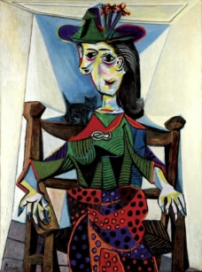 1941 Dora Maar au chat西班牙画家巴勃罗毕加索抽象油画人物人体油画装饰画