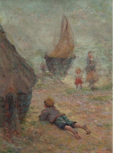 Claude-Emile Schuffenecker - On the Sand, 1888.jpeg大师画家风景画静物油画建筑油画装饰画