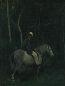 Jean-Baptiste-Camille Corot - Monsieur Pivot on Horseback大师画家古典画古典建筑古典景物装饰画油画