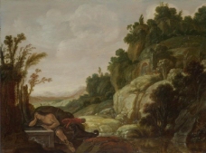 Jacob Pynas - Mountain Landscape with Narcissus大师画家古典画古典建筑古典景物装饰画油画