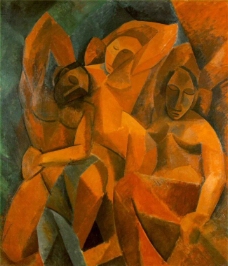 1908 Trois femmes西班牙画家巴勃罗毕加索抽象油画人物人体油画装饰画